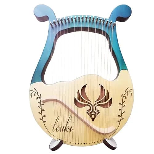 INKNOTE 19 Pcs Lyre Harp Replacement Metal Strings with 20 Rivets | Clear Warm Tone thumbnail 3