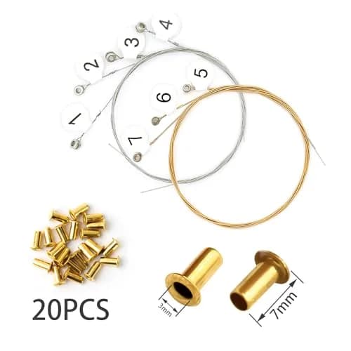 INKNOTE 7 Lyre Harp Replacement Metal Strings with 20 Rivets | Brass Plated Metal thumbnail 6