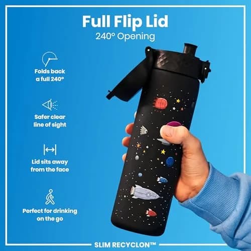 Ion8 Water Bottle, 500 ml/18 oz, Leak Proof, BPA Free, Spaceships Design thumbnail 4