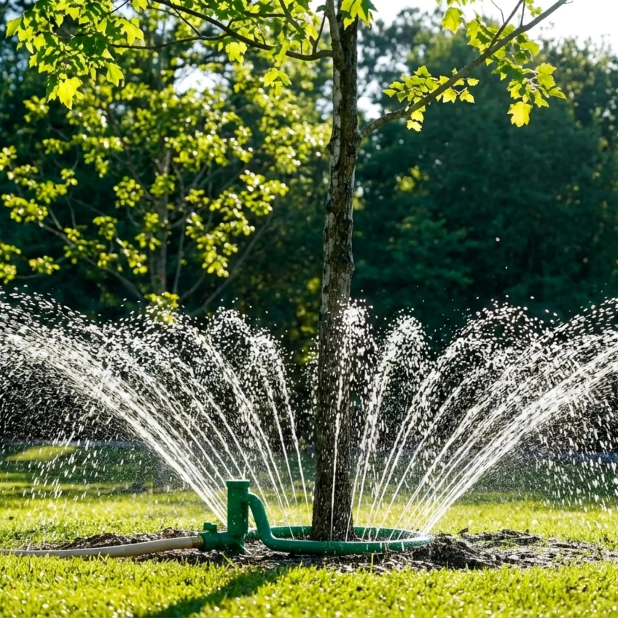 Tree Hugger Sprinkler 360° Outward Spray Tree Watering Ring 7 Inch | Targeted Root Zone Hydration for Trees