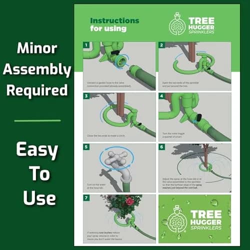 Tree Hugger Sprinkler 360° Outward Spray Tree Watering Ring 7 Inch | Targeted Root Zone Hydration for Trees thumbnail 5