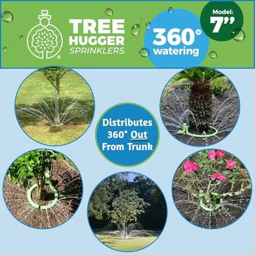 Tree Hugger Sprinkler 360° Outward Spray Tree Watering Ring 7 Inch | Targeted Root Zone Hydration for Trees thumbnail 2
