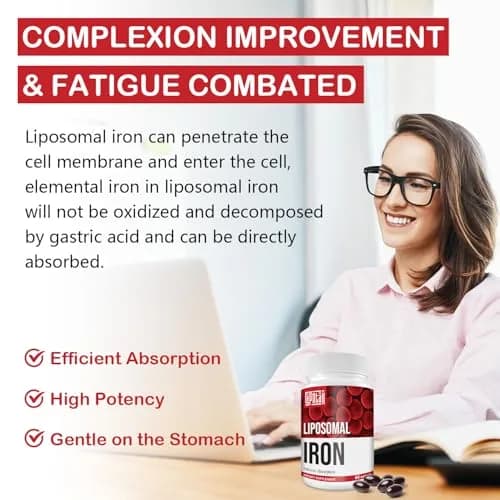 Sapotax Liposomal Fe Iron Supplement 65 mg | Blood & Energy Support for Adults thumbnail 5