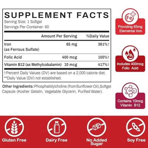 Sapotax Liposomal Fe Iron Supplement 65 mg | Blood & Energy Support for Adults thumbnail 2