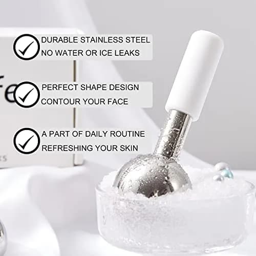 pfefe Ice Globes for Face & Eyes, Unbreakable Stainless Steel Cryo Sticks 2-Pack | Soothe Puffiness & Headaches thumbnail 2