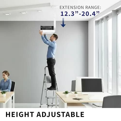 VIVO Universal Ceiling Extending Projector Tray Mount, Height Adjustable Projection 37.2cm (14.6in) | No Hole Installation thumbnail 4