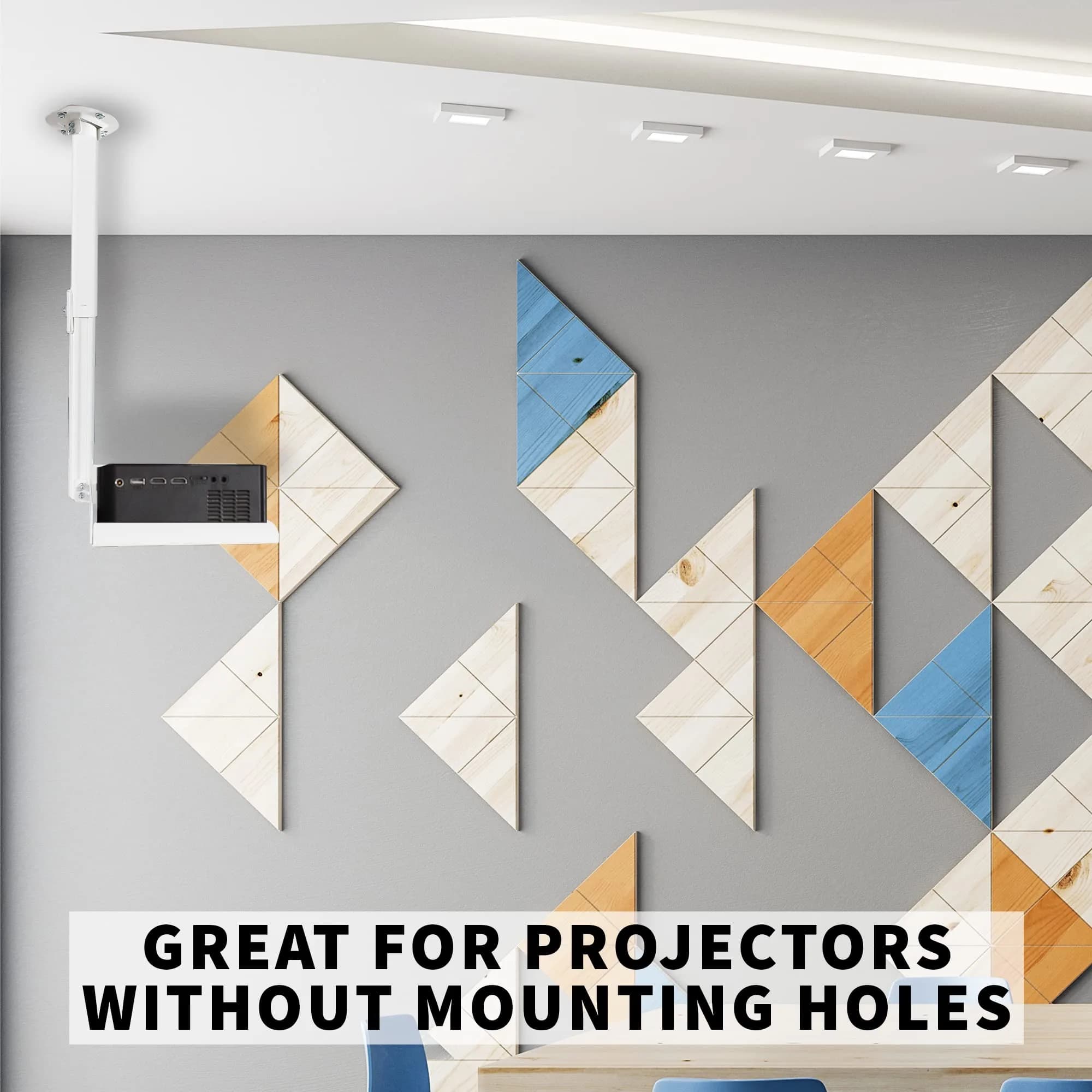 VIVO Universal Ceiling Extending Projector Tray Mount, Height Adjustable Projection 37.2cm (14.6in) | No Hole Installation - view 5