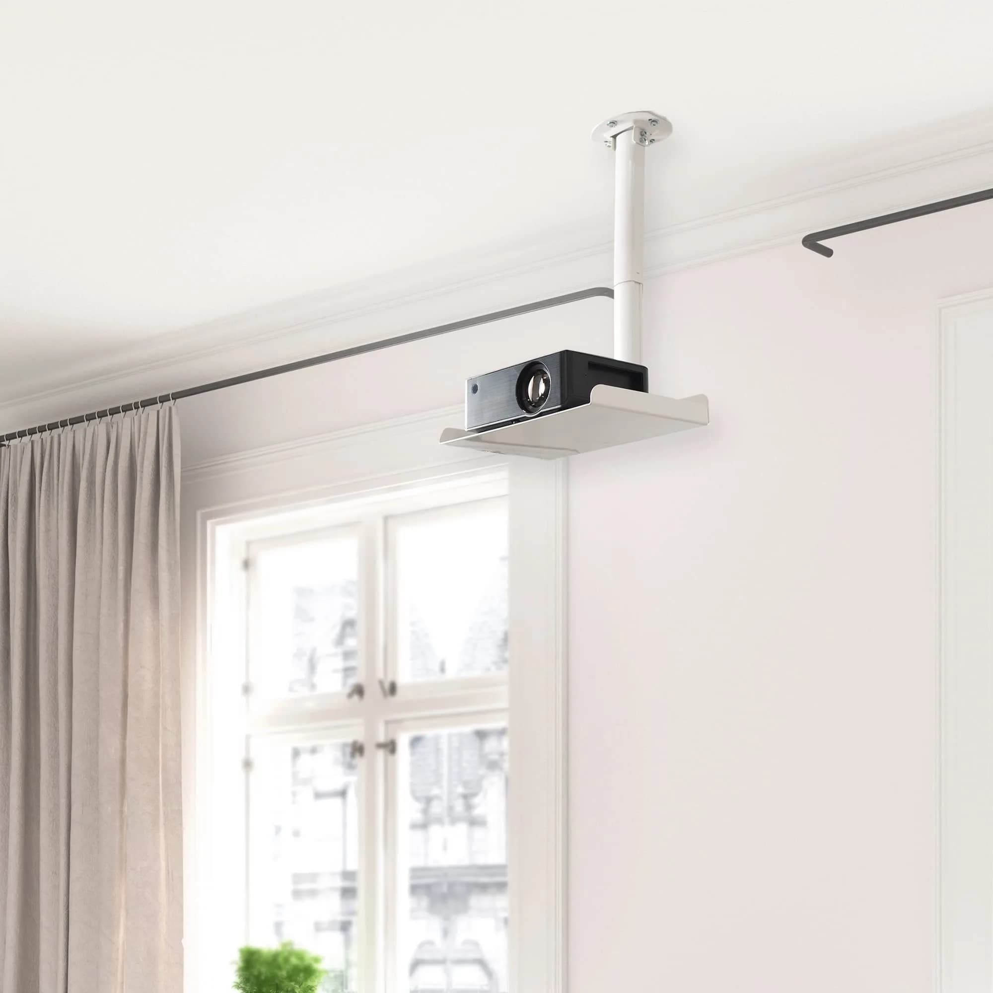 VIVO Universal Ceiling Extending Projector Tray Mount, Height Adjustable Projection 37.2cm (14.6in) | No Hole Installation - view 2