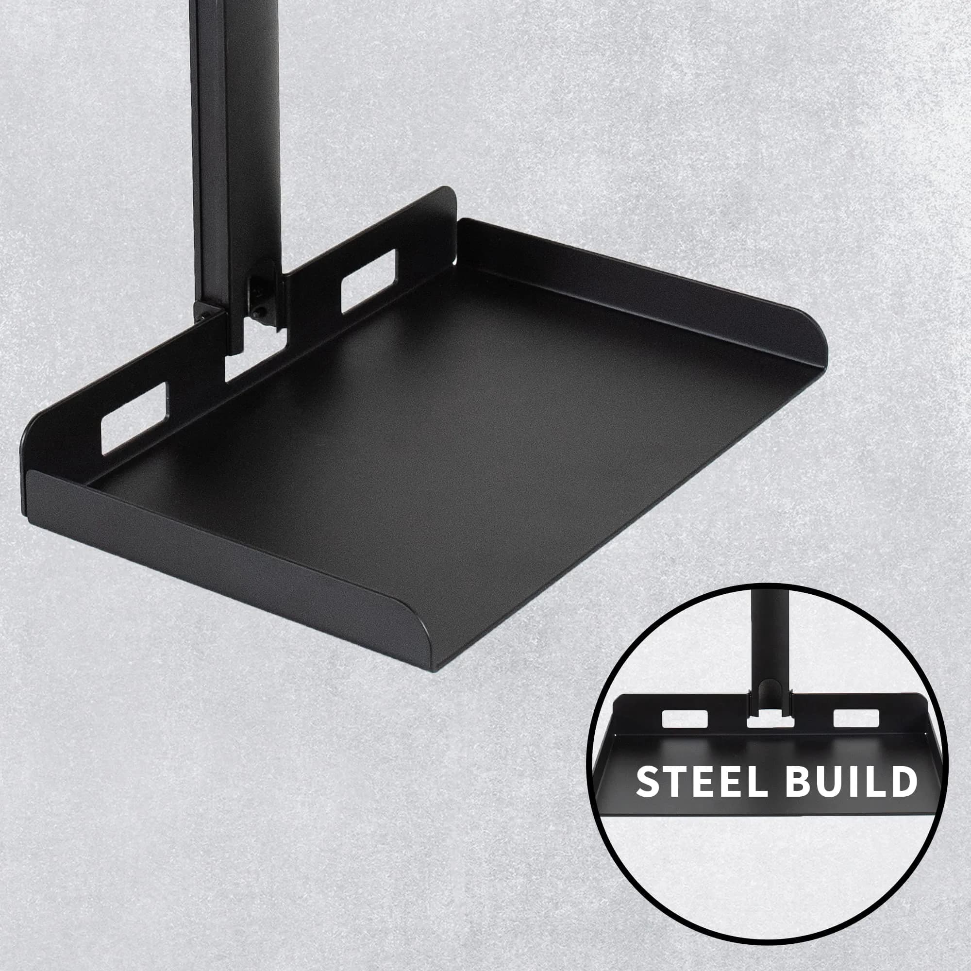 VIVO Universal Extending Ceiling Projector Tray Mount Black | Height Adjustable Projection, No Hole Installation, Hidden Cable Routing (13.8" x 8.7" Tray, 11 lb Capacity) - view 5