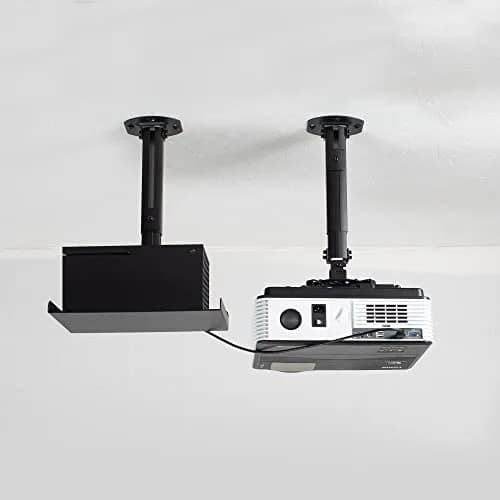 VIVO Universal Extending Ceiling Projector Tray Mount Black | Height Adjustable Projection, No Hole Installation, Hidden Cable Routing (13.8" x 8.7" Tray, 11 lb Capacity) thumbnail 7