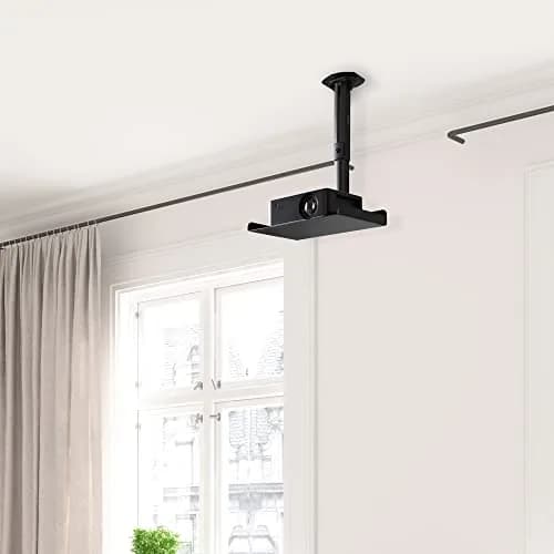 VIVO Universal Extending Ceiling Projector Tray Mount Black | Height Adjustable Projection, No Hole Installation, Hidden Cable Routing (13.8" x 8.7" Tray, 11 lb Capacity) thumbnail 2