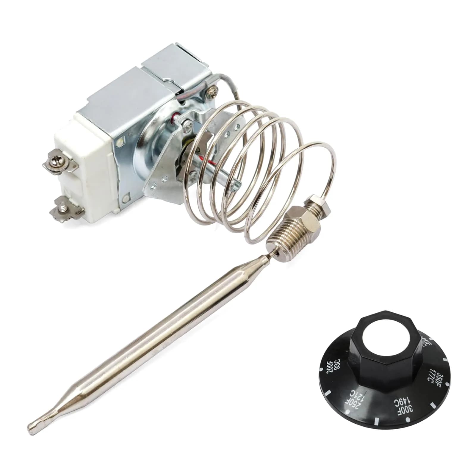 Lisnhlin Thermostat RX-1-36 for Fryer 1/4" Mpt Stuff Box | Deep Fryer 200-400°F — Silver