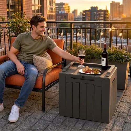 Flamaker Deck Box 31 Gallon Waterproof Resin Storage Box with Lid | Lockable, UV Resistant, Lightweight thumbnail 4