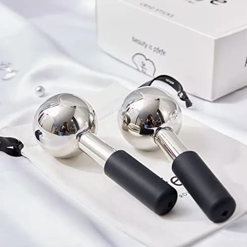 pfefe Stainless Steel Ice Globes for Face & Eyes, 2-Pack | Cooling Roller for Puffiness, Wrinkles, Headaches thumbnail 6