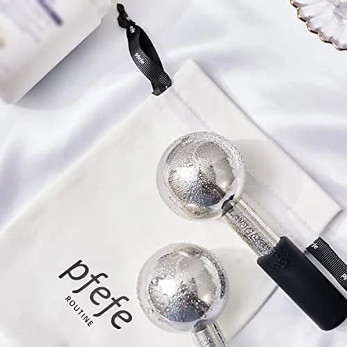 pfefe Stainless Steel Ice Globes for Face & Eyes, 2-Pack | Cooling Roller for Puffiness, Wrinkles, Headaches thumbnail 8