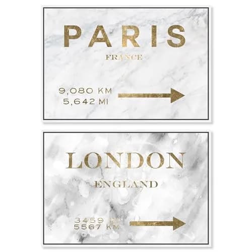 The Oliver Gal Artist Co. Fashion and Glam Contemporary Canvas Wall Art 11"L x 16"W | White and Gold thumbnail 1