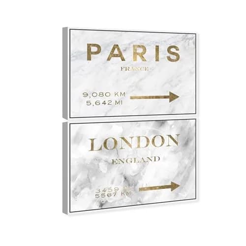 The Oliver Gal Artist Co. Fashion and Glam Contemporary Canvas Wall Art 11"L x 16"W | White and Gold thumbnail 2