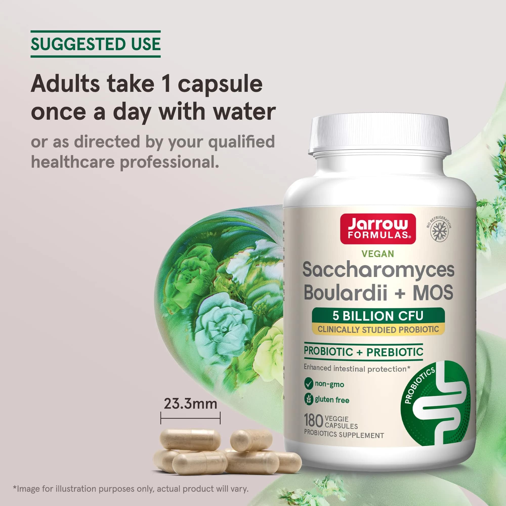 Jarrow Formulas Saccharomyces Boulardii + MOS Probiotic Yeast 180 Veggie Caps | 5 Billion CFU Gut Health Support - view 7