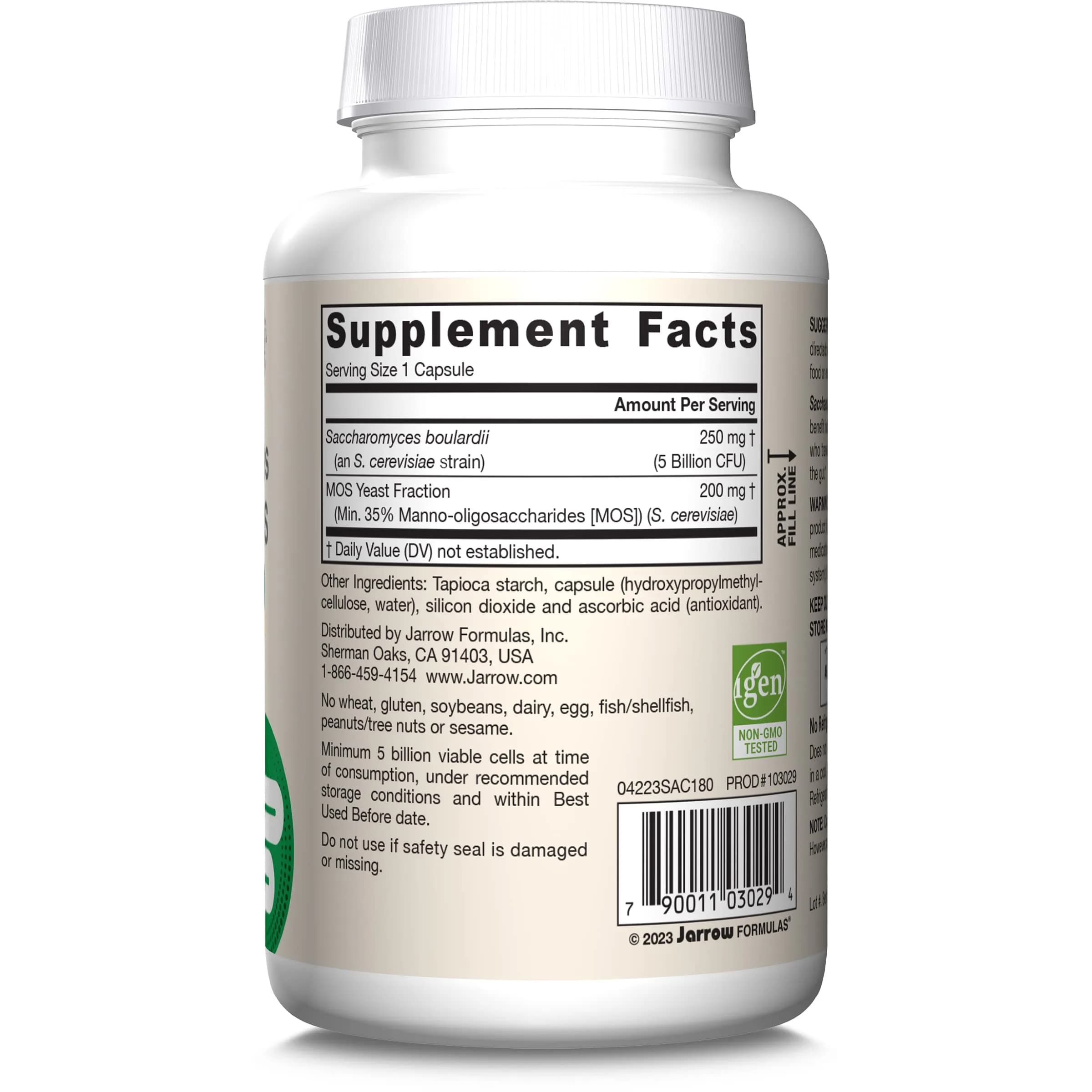 Jarrow Formulas Saccharomyces Boulardii + MOS Probiotic Yeast 180 Veggie Caps | 5 Billion CFU Gut Health Support - view 9
