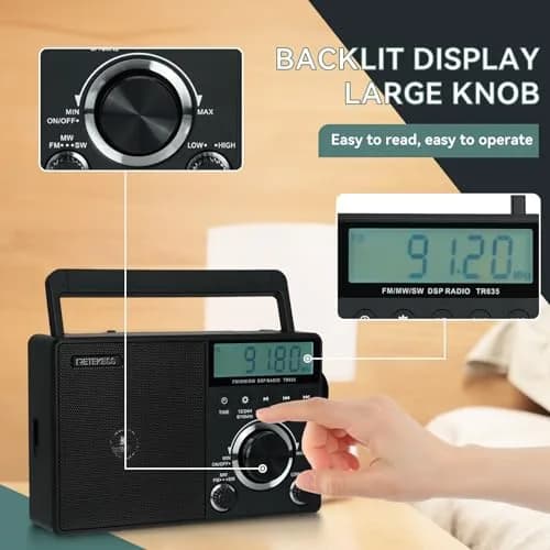 Retekess TR635 Portable Digital Radio | AM FM Shortwave Radio for Seniors & Travel thumbnail 3