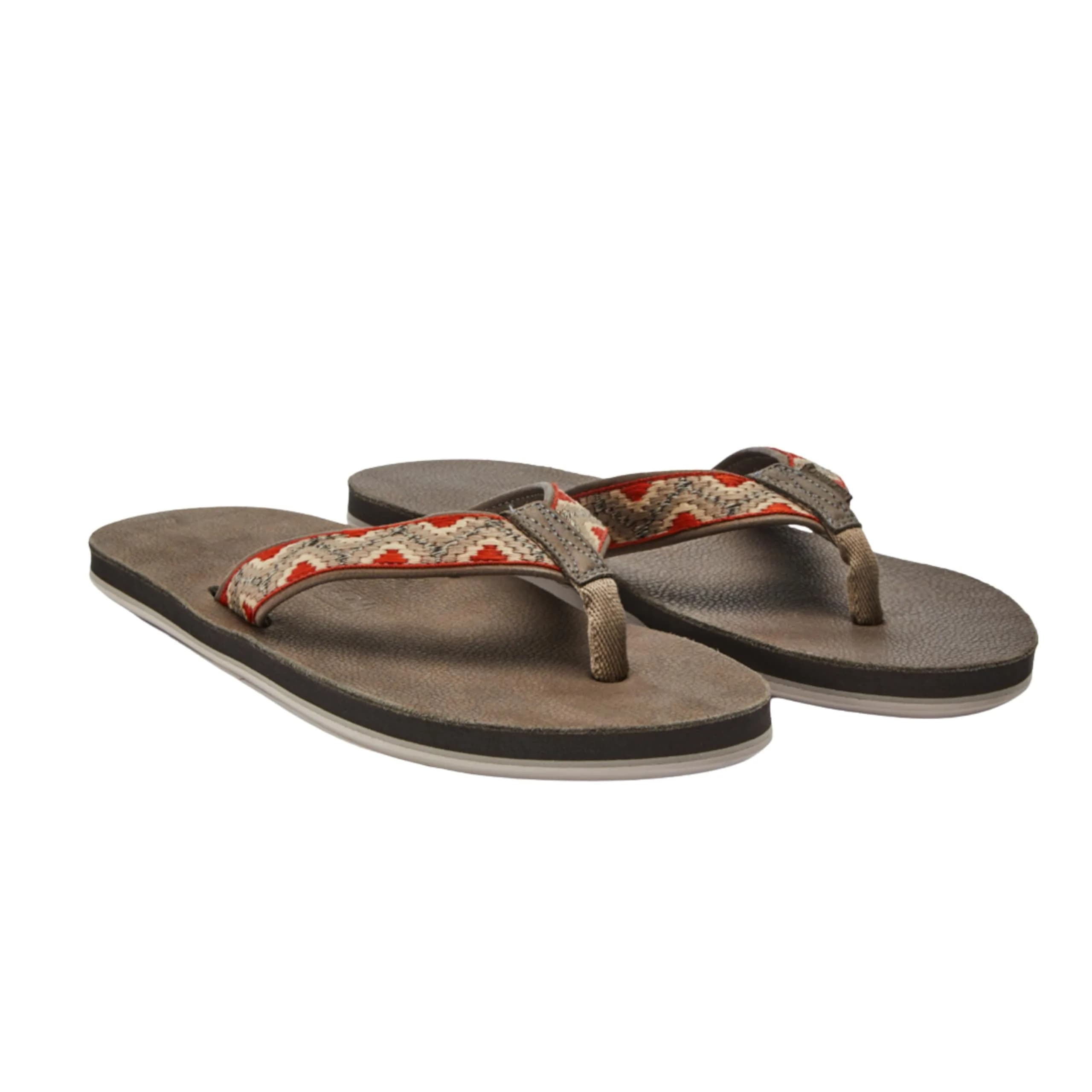Hari Mari Fields Camino Men's Leather Flip Flops Size 10 | Southwestern Inspired Comfort — Ash / 8