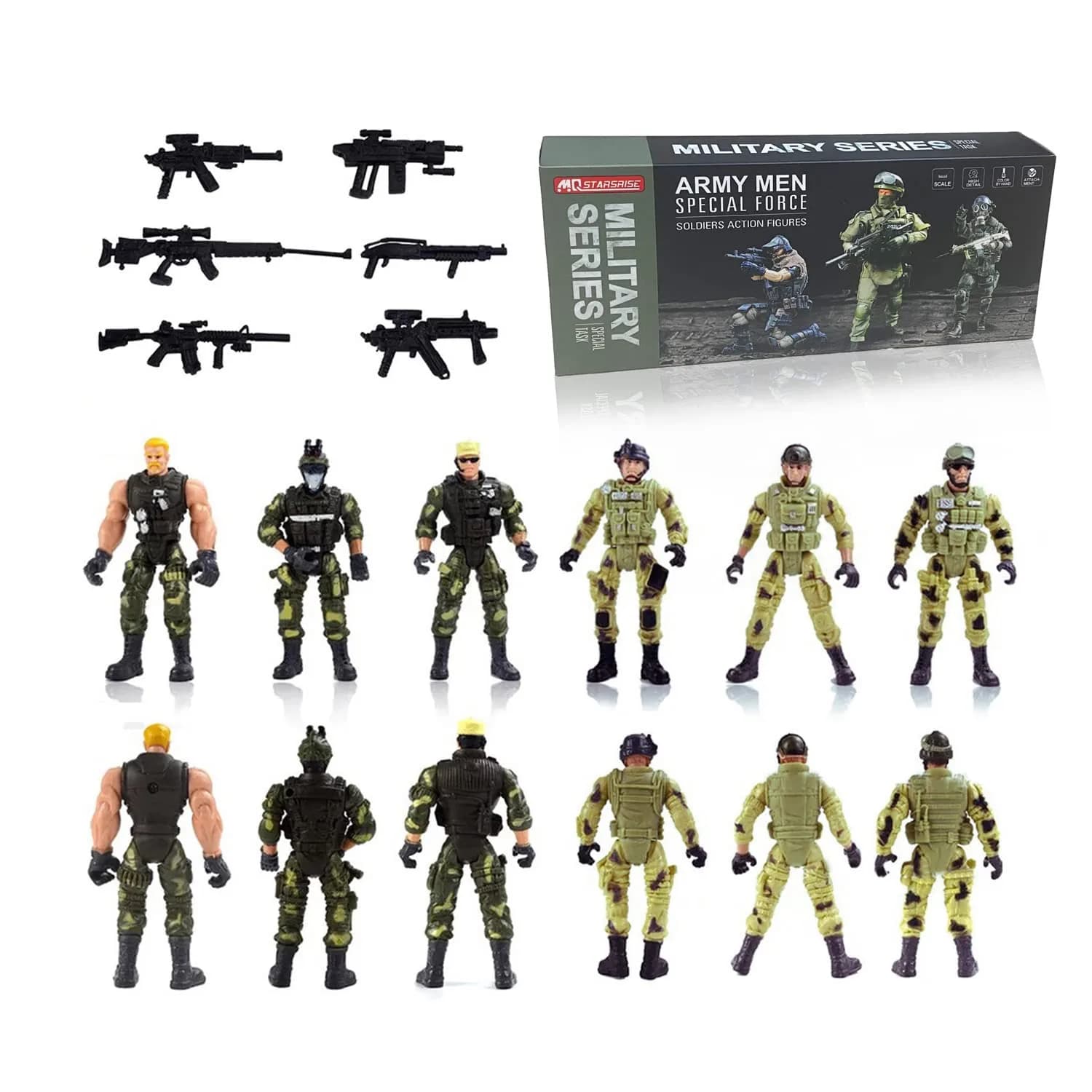 MQSTARSRISE Army Men Action Figures with Weapons | Detachable & Safe Plastic Playset thumbnail 3