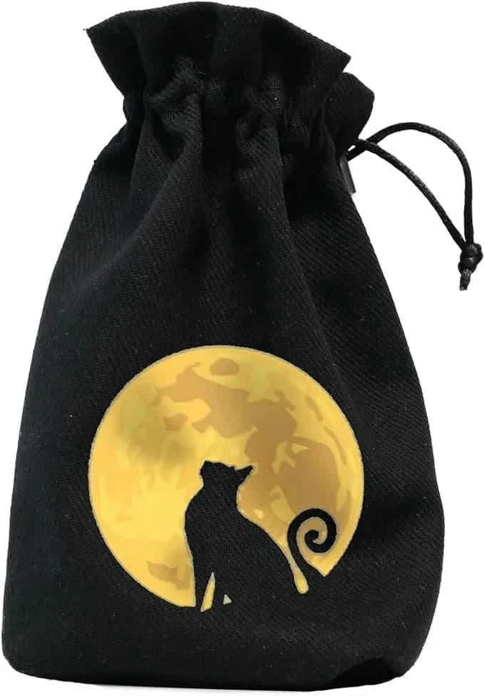Q Workshop Cats Dice Bag The Mooncat | Glow-in-the-Dark Cat Dice Pouch (11 x 15 cm) thumbnail 2