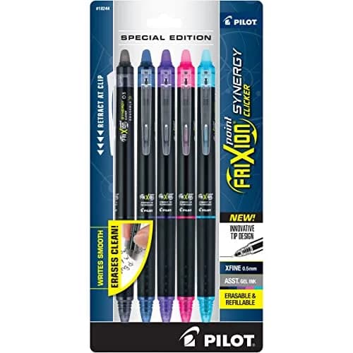 PILOT FriXion Synergy Clicker Erasable Pens 0.5mm (5-Pack Assorted) | Write, Erase, Rewrite thumbnail 1