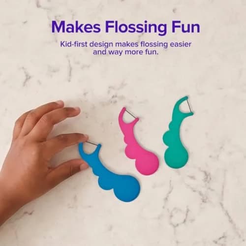 Burst Kids Flossers 90 Count | Strawberry Aroma | Ergonomic, Biodegradable, No-Shred Floss thumbnail 2