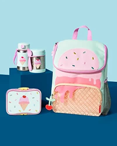 Skip Hop Sparks Kid's Backpack, Ice Cream | Big Kid School Bag with Easy Access & Cute Charms thumbnail 2