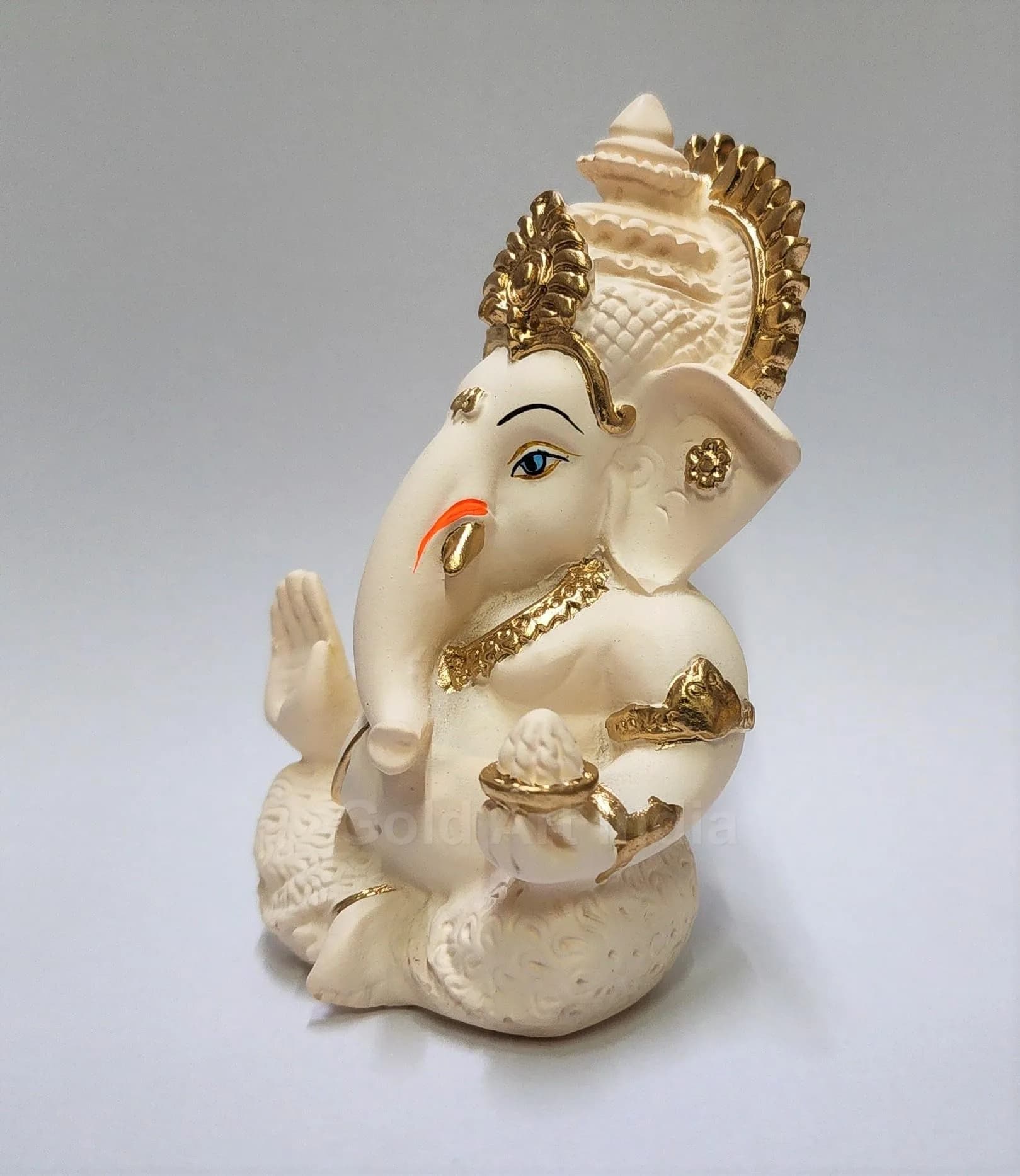 Gold Art India Ganesha Idol 8.9 cm (3.5 Inches) | Handcrafted Religious Figurine for Home Decor - view 2