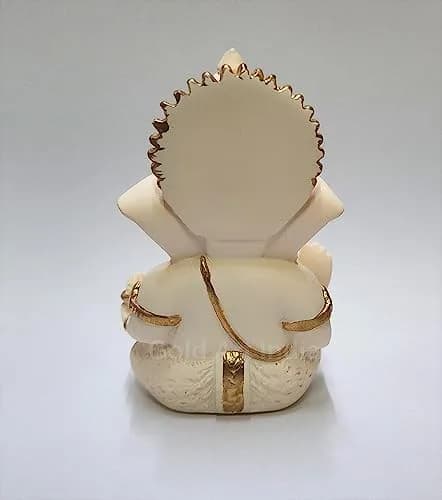 Gold Art India Ganesha Idol 8.9 cm (3.5 Inches) | Handcrafted Religious Figurine for Home Decor thumbnail 3