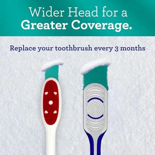 GuruNanda Gentle Giant Toothbrush with Dual Action Flossing Spiral Bristles, Non-Slip Ergo Dexa Grip, BPA Free Manual Toothbrushes, Assorted Colors, 4 Count thumbnail 6