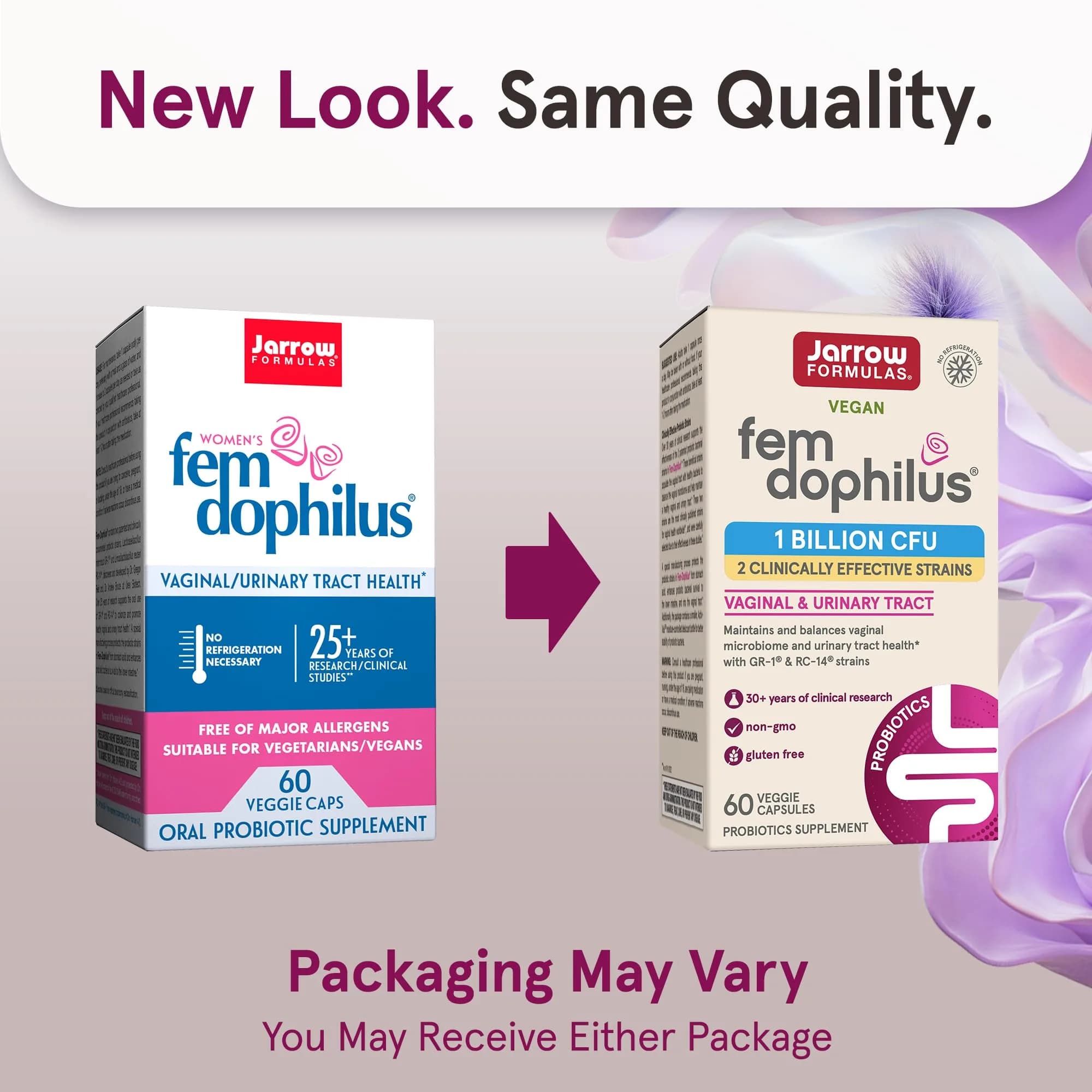 Jarrow Formulas Fem-Dophilus Probiotics 60 Veggie Caps (Pack of 12) | Vaginal & Urinary Tract Support - view 2
