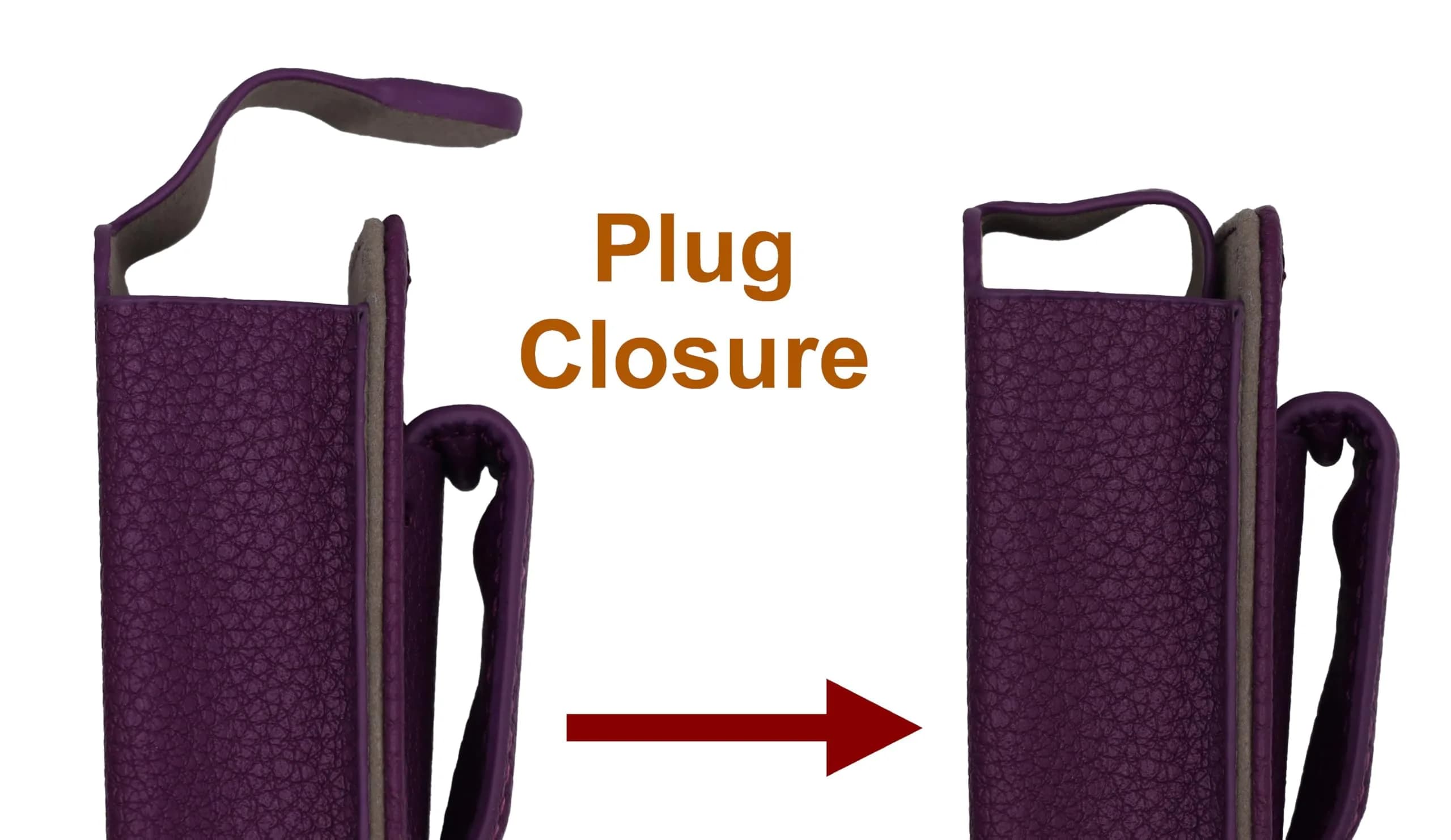 usastar-SNK Premium Fitted Leather Case with Belt Clip for Medtronic Minimed Insulin Pump 630G/640G/670G/770G/780G (All Models) - Vertical Purple - view 2