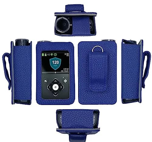 usastar-SNK Fitted Leather Case with Belt Clip for Medtronic Minimed Insulin Pump 630G/640G/670G/770G/780G (All Models) - Vertical-B1-Navy thumbnail 1