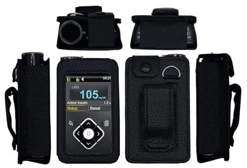 usastar-SNK Leather Case for Medtronic Minimed Insulin Pump 630G/640G/670G/770G/780G (All Models) - Vertical Black | Secure Carry for Diabetes Management thumbnail 1