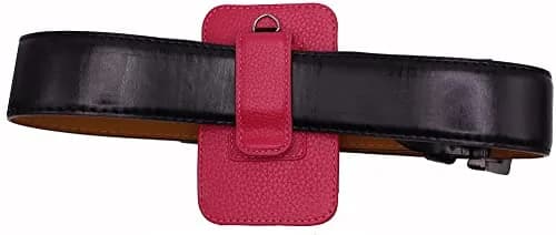 usastar-SNK Premium Fitted Leather Case with Screen Protector & Belt Clip for Medtronic Minimed Insulin Pump 630G/640G/670G/770G/780G (All Models) - Vertical-B1-HPink thumbnail 4