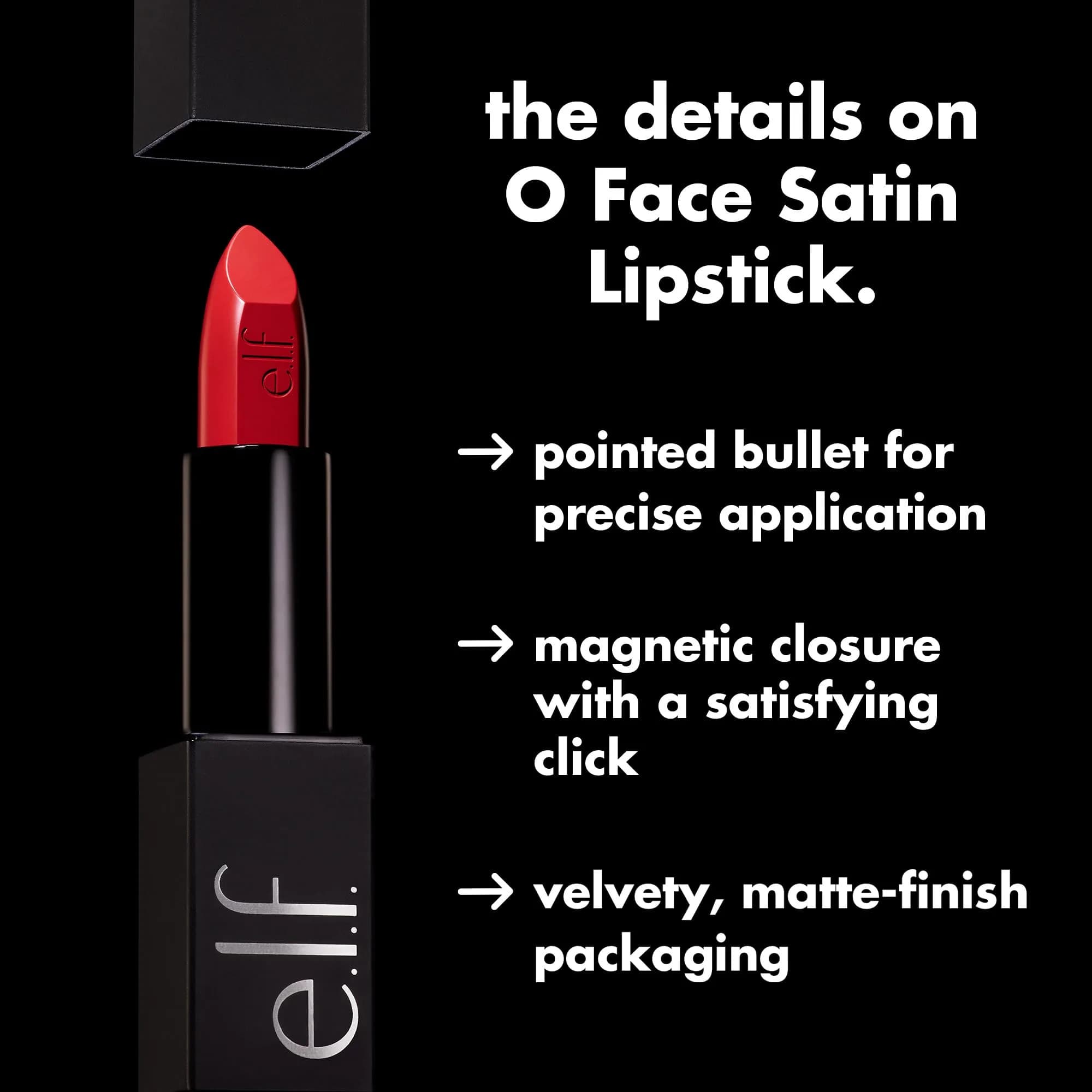 e.l.f. O Face Satin Lipstick Vocal | Richly Pigmented, Nourishing, Long-Lasting Creamy Lipstick - view 5