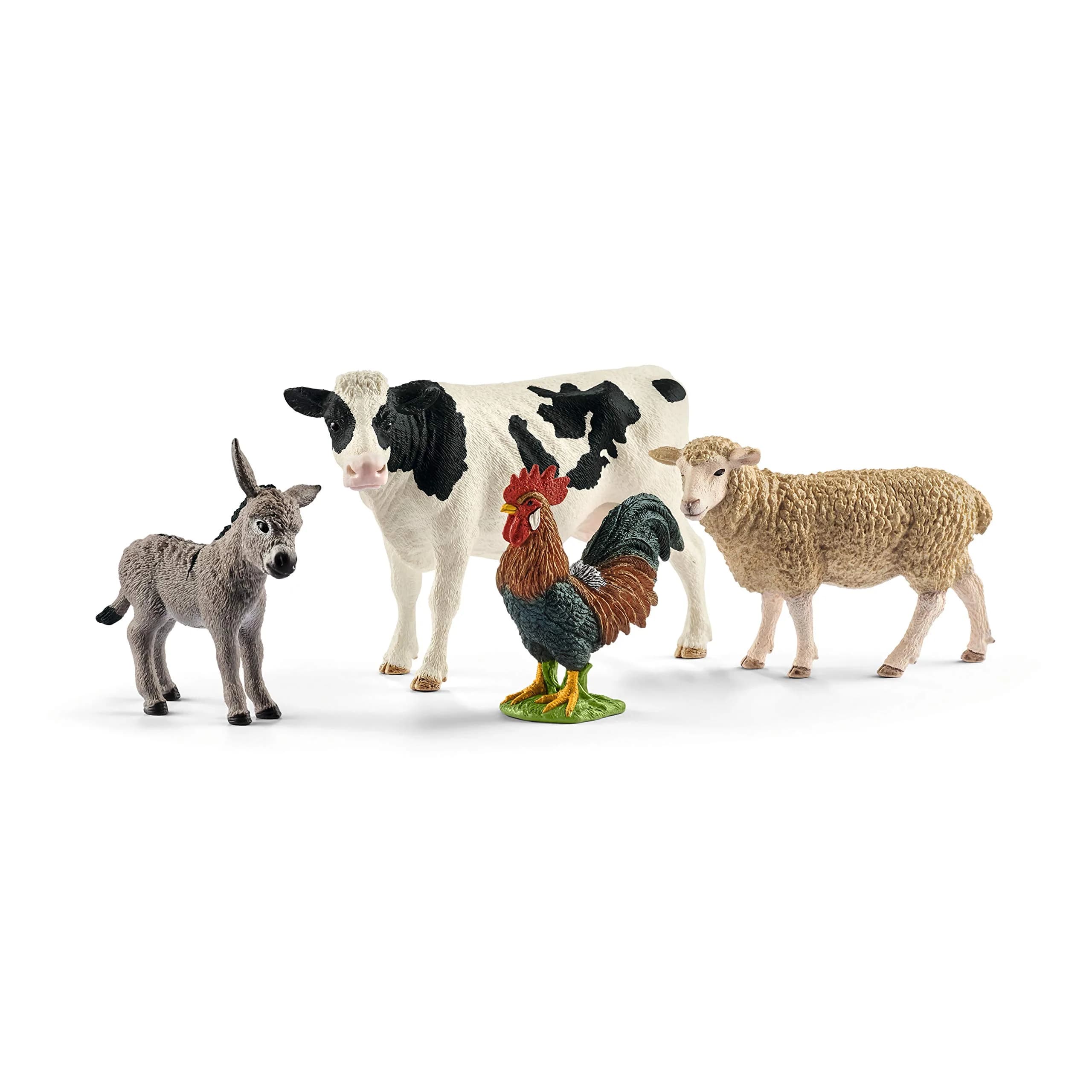 Schleich Farm World Highland Bull Toy Figurine 156 g (5.5 oz) | ASTM-Tested for Kids Ages 3+ — 4PC Starter Barnyard Animal Set