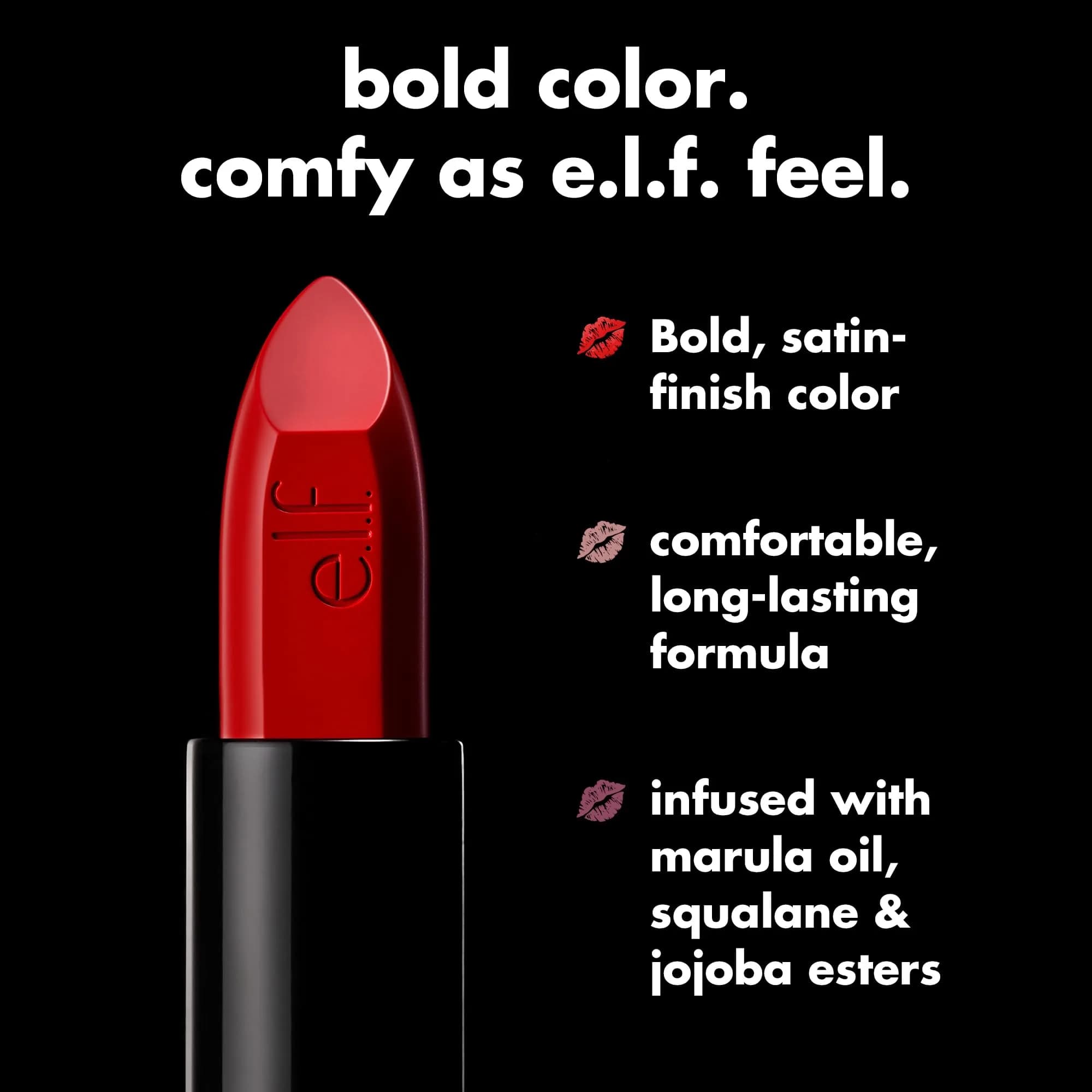 e.l.f. O Face Satin Lipstick Shameless | Vegan & Cruelty-Free Creamy Lipstick with Squalane & Jojoba Esters - view 6