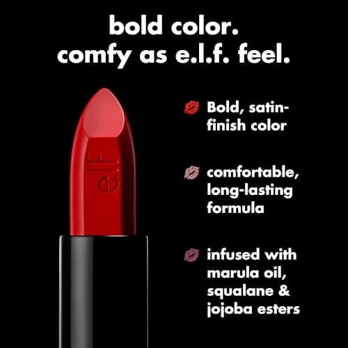 e.l.f. O Face Satin Lipstick Shameless | Vegan & Cruelty-Free Creamy Lipstick with Squalane & Jojoba Esters thumbnail 6