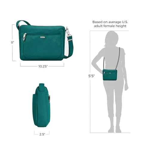 Travelon Anti-Theft Classic Small East/West Crossbody | RFID & Locking Security (70-120 chars) thumbnail 6
