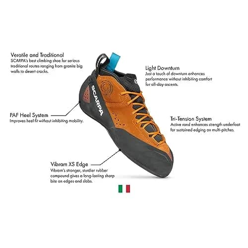 SCARPA Men's Generator Mid Rock Climbing Shoes - Orange Rust | Versatile All-Day Performance (70-120 chars) thumbnail 2