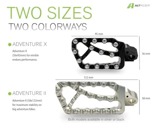 AltRider Adventure II Foot Pegs Compatible With Honda CRF1100 Africa Twin/ADV Sports - Heavy Duty Aluminum - High Traction Grip - Adjustable Height & Camber - Black thumbnail 2