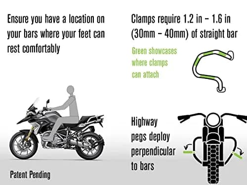 AltRider Universal Highway Pegs for Crash Bars Compatible With 7/8 Inch (22 mm) Diameter Bars | Heavy Duty, Rust-Resistant Motorcycle Foot Pegs thumbnail 8