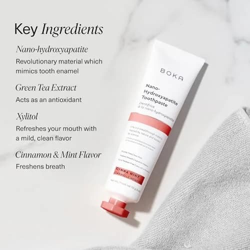 Boka Fluoride Free Toothpaste with Nano Hydroxyapatite, Cinnamint Flavor, 118ml (4 Ounce) | Enamel Care for Sensitive Teeth thumbnail 5