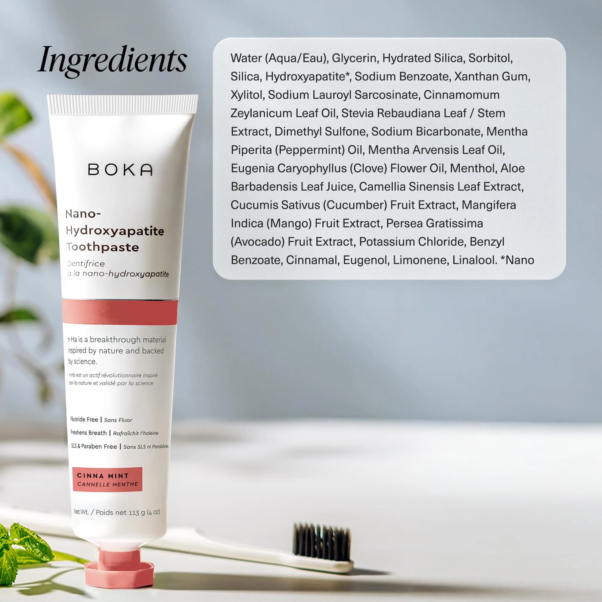 Boka Fluoride Free Toothpaste with Nano Hydroxyapatite, Cinnamint Flavor, 118ml (4 Ounce) | Enamel Care for Sensitive Teeth - view 6
