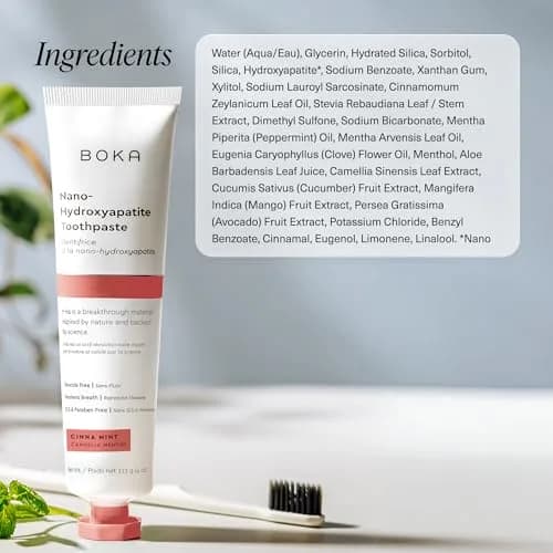 Boka Fluoride Free Toothpaste with Nano Hydroxyapatite, Cinnamint Flavor, 118ml (4 Ounce) | Enamel Care for Sensitive Teeth thumbnail 6