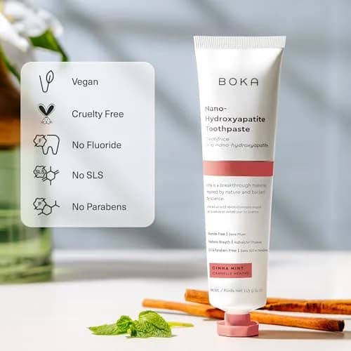 Boka Fluoride Free Toothpaste with Nano Hydroxyapatite, Cinnamint Flavor, 118ml (4 Ounce) | Enamel Care for Sensitive Teeth thumbnail 3